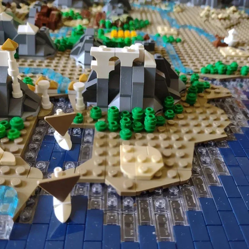 

Magical Rings Moc Building Blocks Movie Scene UCS Middle Earth Map Model Technology Bricks DIY Assembly Street View Toys Gifts