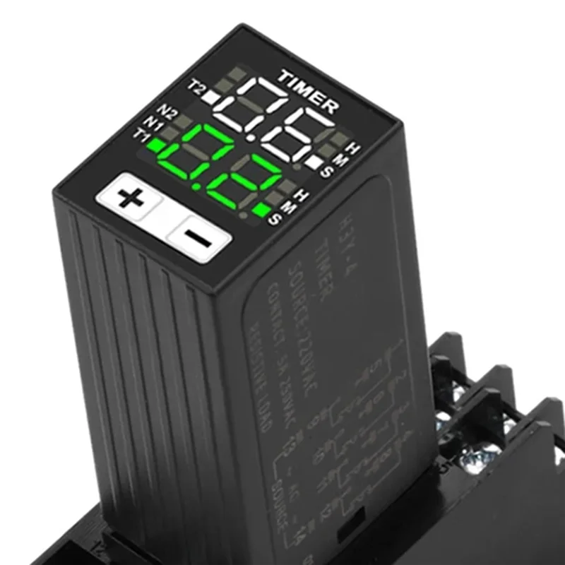 H3Y-4 AC220V مرحل الوقت الكريستالي السائل توقيت مزدوج مع قاعدة شاشة ديجيتال صغيرة دورة التحكم في الوقت Delayer-A74P