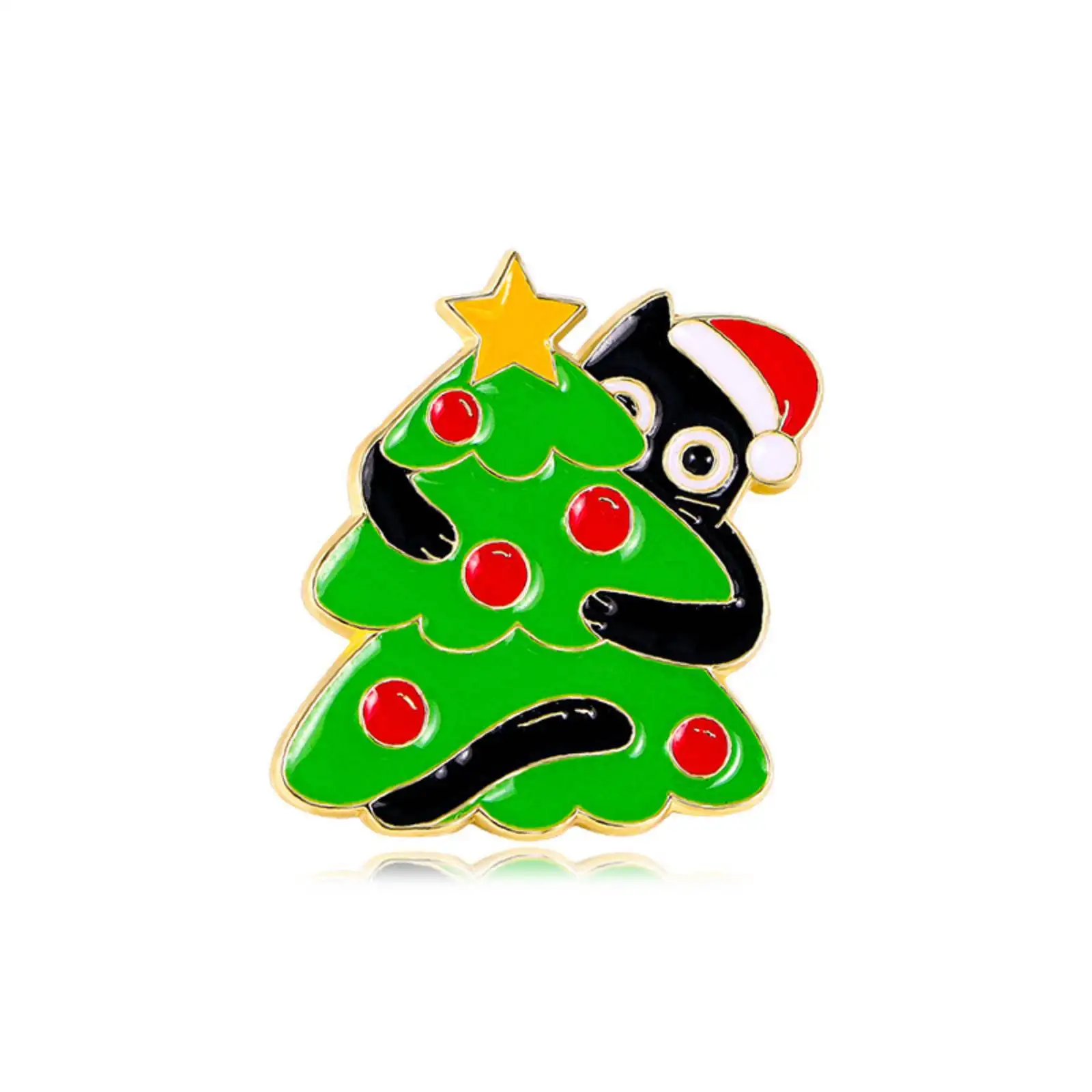 Niedliche schwarze Katze, kreative Weihnachtsbrosche, Metallabzeichen, Anstecknadeln, Rucksäcke, Kleidung, Hut, Accessoires, Geschenk für Kinder – Detail 2