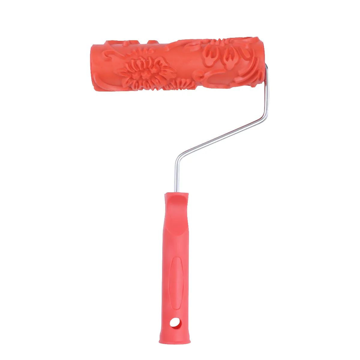 Lovely Birds Pattern Paint Wallpaper Roller Red Grain Printing Roller Rubber Head Wall Pattern Tool for DIY Texture Paint on