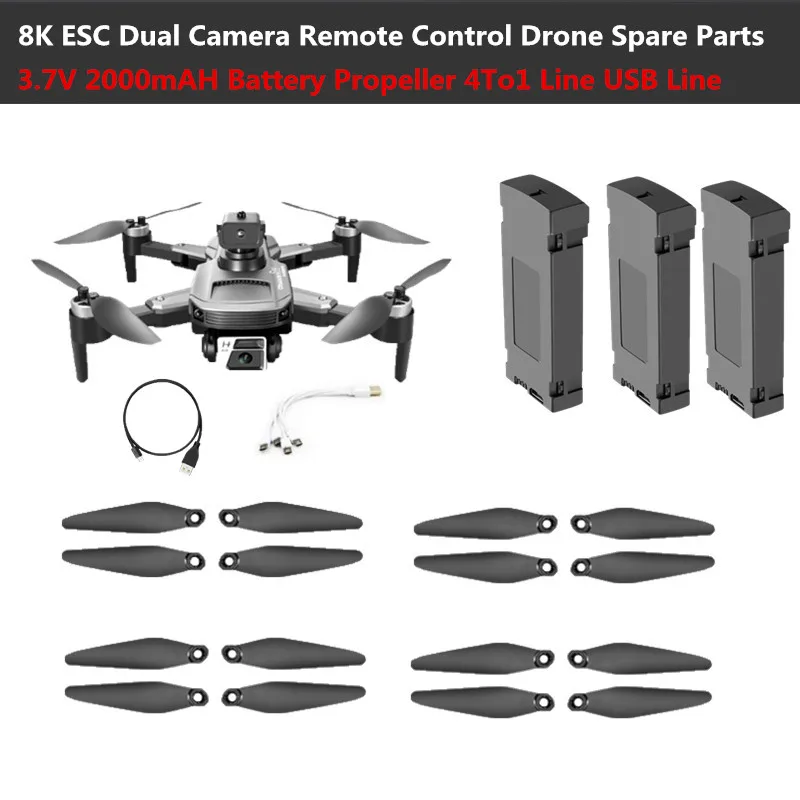S99 Drone Battery S99 MAX 8K ESC Dual Camera Smart Remote Control RC Drone Quadcopter Spare Parts 3.7V 2000mAH Battery Propeller