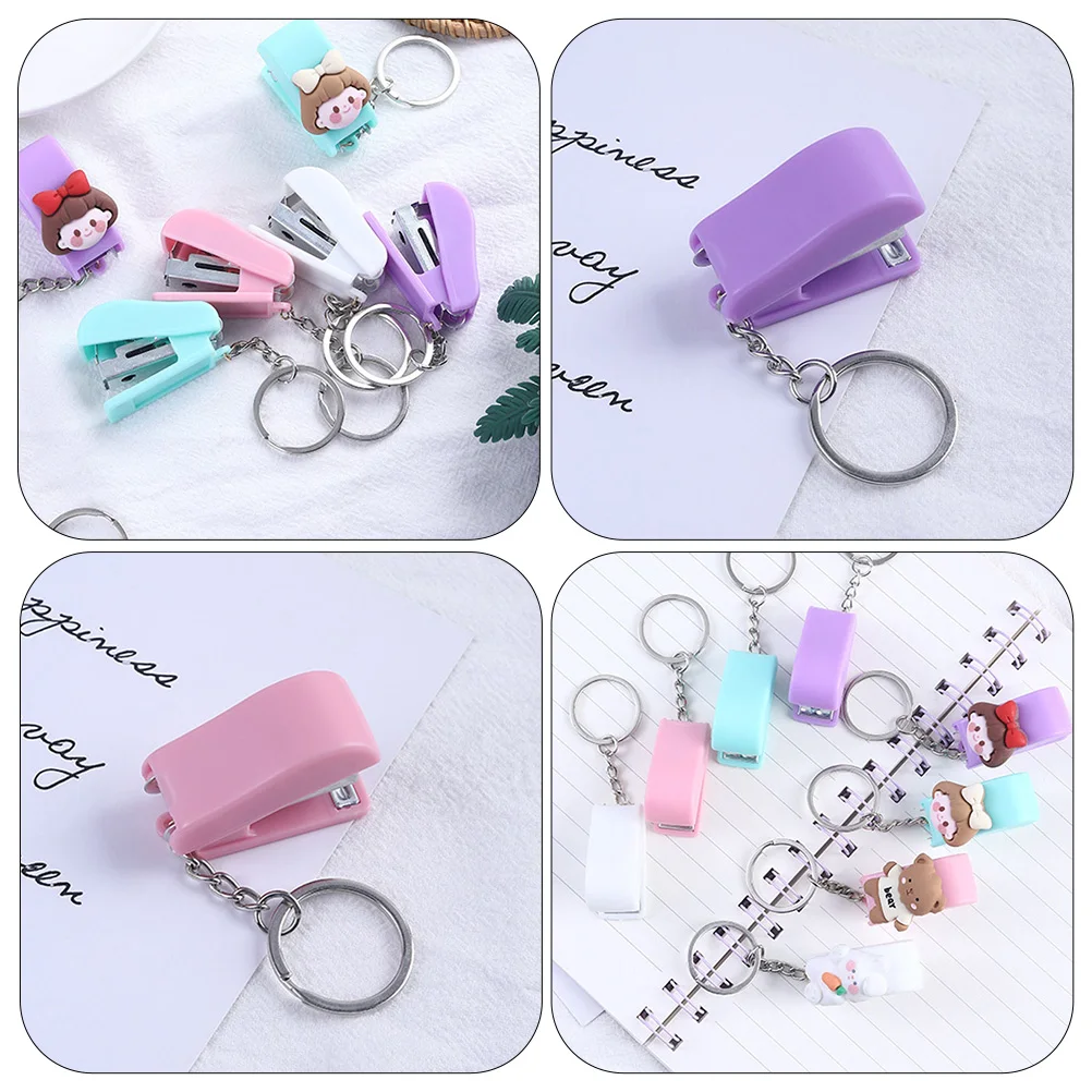 

Mini Stapler Keychain Portable Staplers Small Rings School Supplies Vertical Office