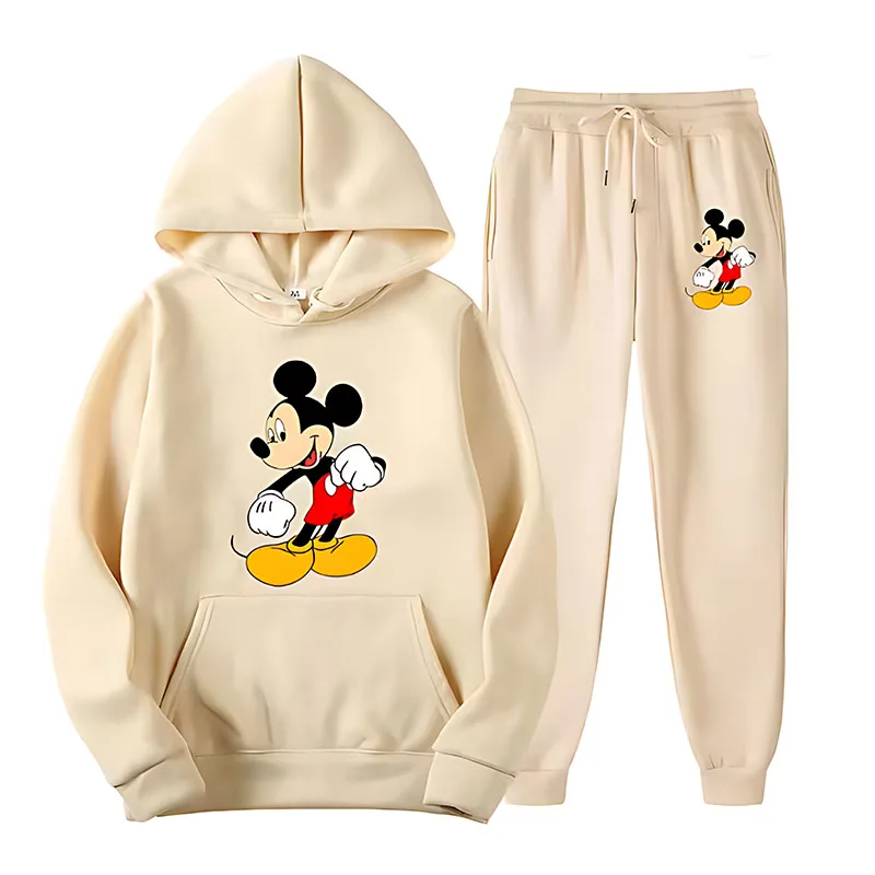 ميكي ماوس الكرتون أنيمي المرأة البلوز Sweatpants مجموعة موضة جديدة الرجال البلوز السراويل دعوى الخريف زوجين هوديي بانت مجموعات #5