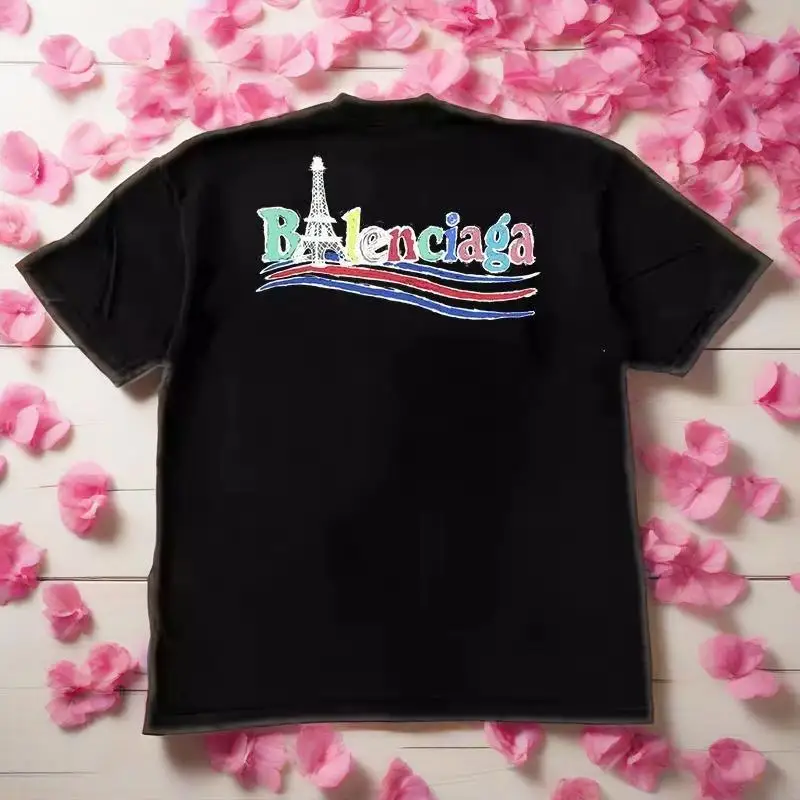 

2025 summer new cotton round neck short-sleeved T-shirt, daily versatile tops, men's and women's trendy brand letter printing