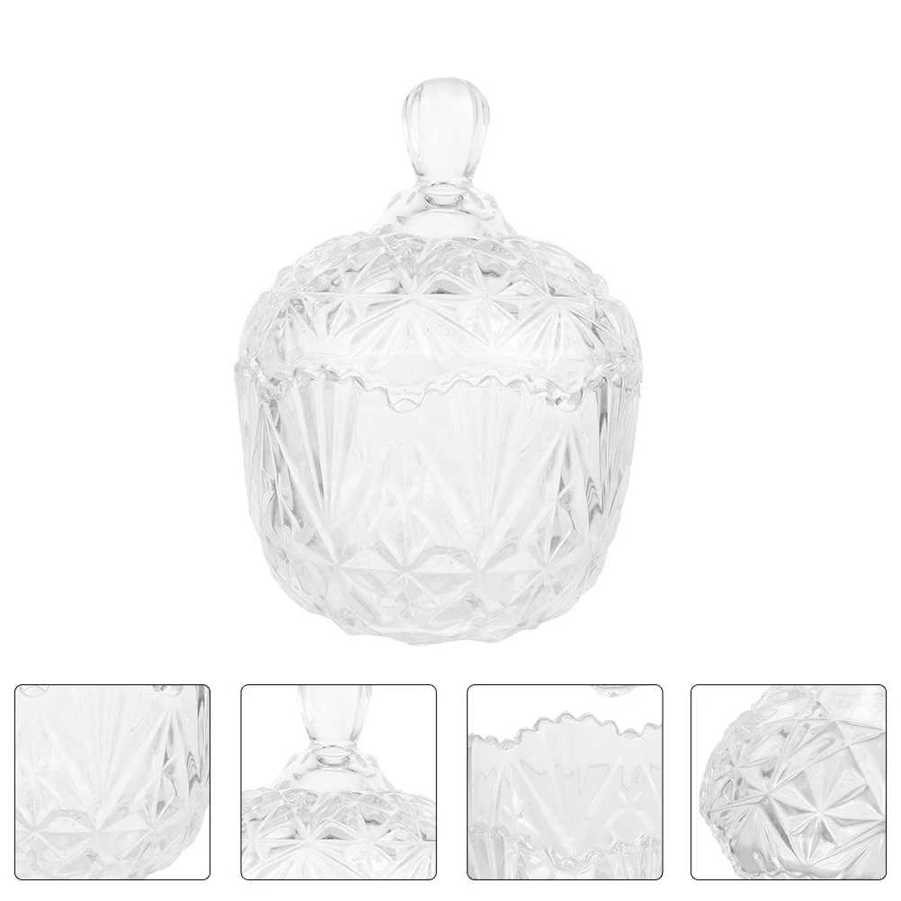 

1Pcs Sealing Candy Jar Generous Modelling Glass Container Ideal for Candies Nuts Dried Fruits Glass Sealed Storage Jar
