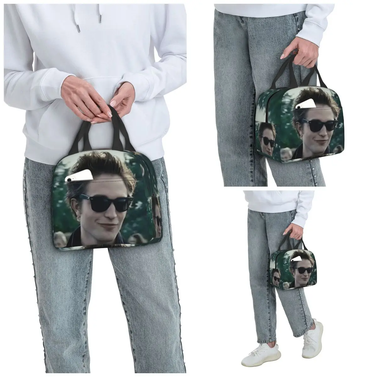 Edward Cullen Twilight Movie Insulated Lunch Bag for Kids School Cooler Thermal Food Box Tote Portable Lunch Boxes Container