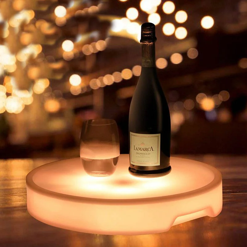 

Creative Bar LED Illuminated Digital Display Acrylic Rectangle Wine Soft Drink Waterproof Cocktail Serving Tray Party USB