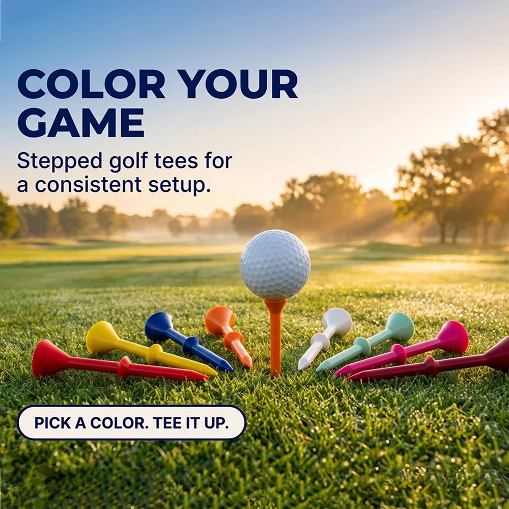 FzcSpeed Pack 20Pcs Golf Tees 80mm Plastic Golf Ball Holder Accessories Random Color Mixing Golf Tee Practice