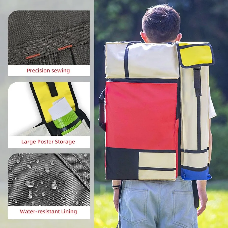 JJRING Custodia per portafoglio artistico Zaino per portafoglio per artisti in tela per grandi cartoni da esterno, contiene poster, stampe, pennelli Artwo