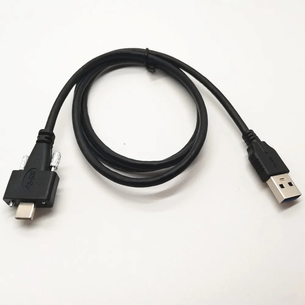3FT USB 3.1 Type C Dual Screw Locking to Standard USB3.0 Data Charging Cable USB C to A Panel Mount Type Extension Cord
