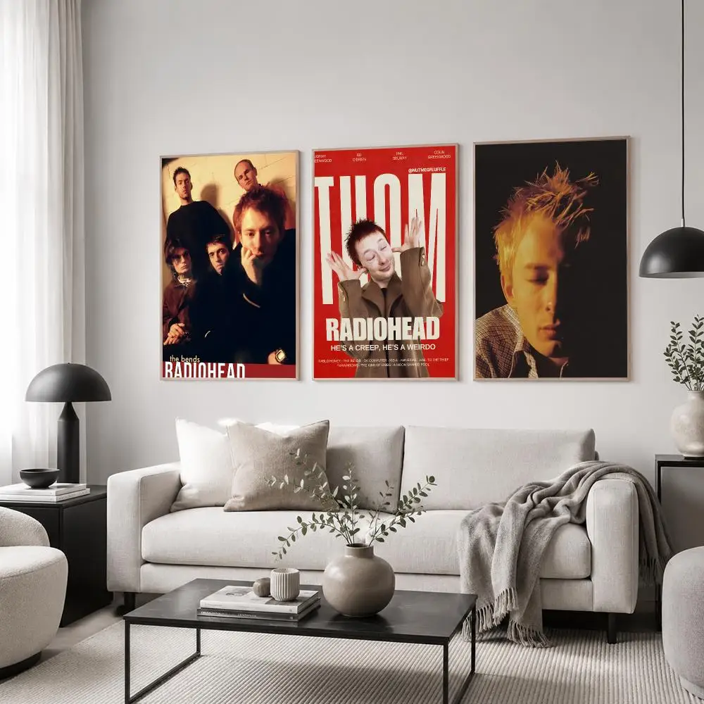 Band Radiohead Poster Classic Poster HD Art Sticky Wall Waterproof Home Living Room Bedroom  Aesthetic Decoration