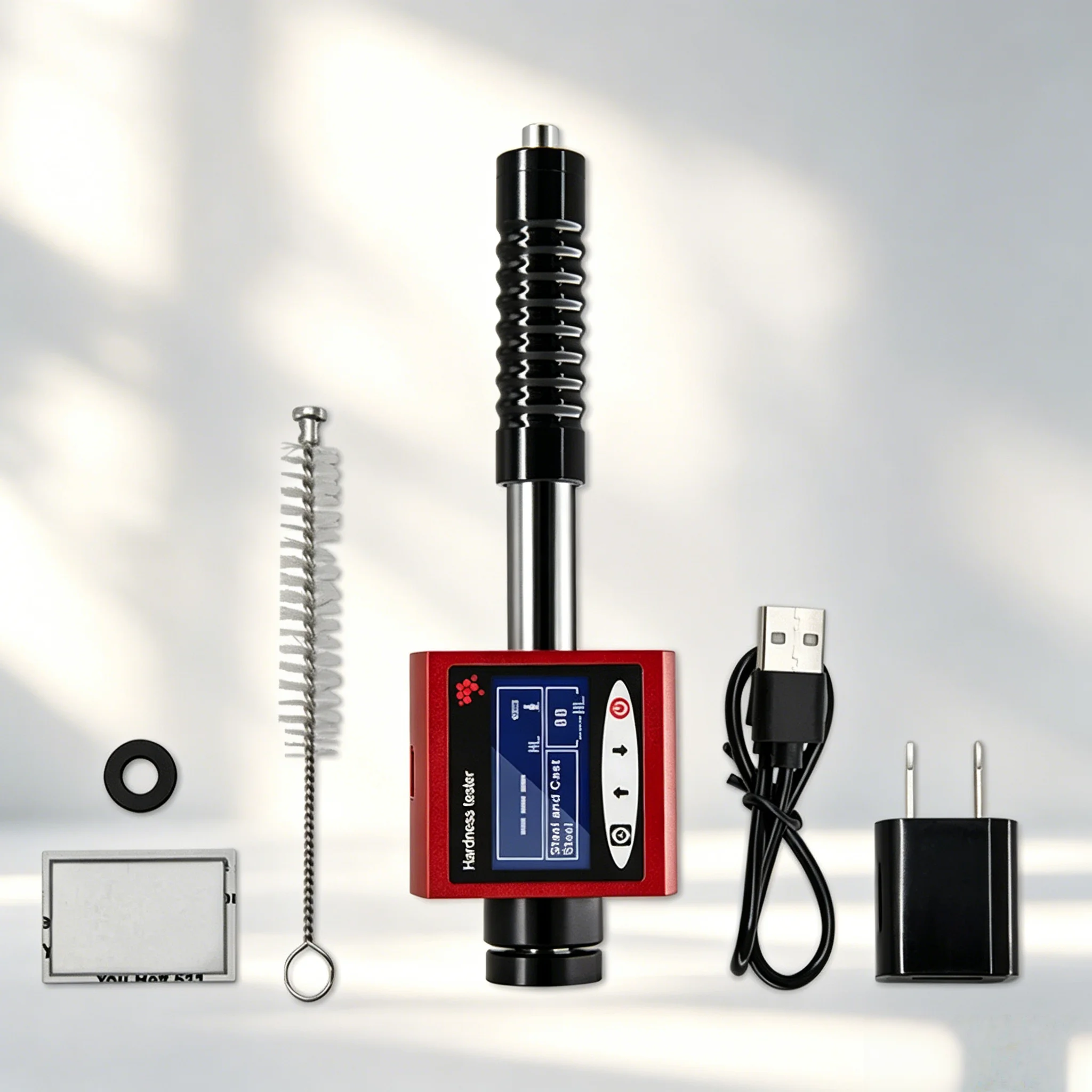 6-in-1 Metal Leeb Hardness Tester for Alloy Tool Steel Stainless Cast Iron Copper-zinc-Aluminum Alloy Forged Steel Metal HL, HV,