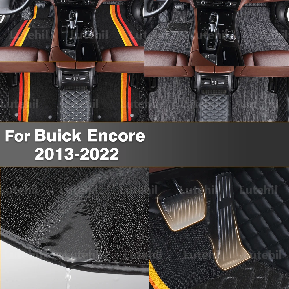 

For Buick Encore 2013-2022 Double layer Car Floor Mat Custom Fit Leather All Weather Liner Set for Interior Protection