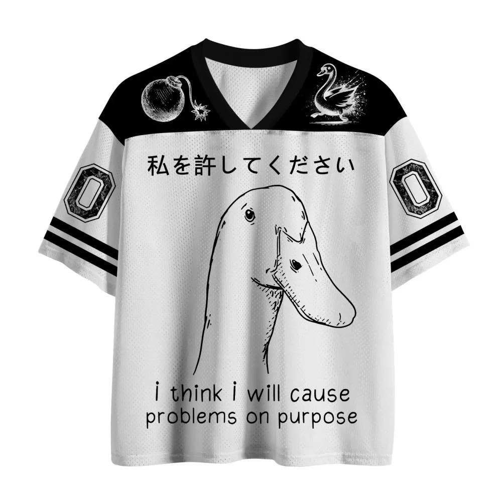 Playful Duck, Fun 3D Sports and Fitness, Unisex V-neck T-shirt, Children's Parent-child Outfit, Street Wear, Outdoor Casual Top