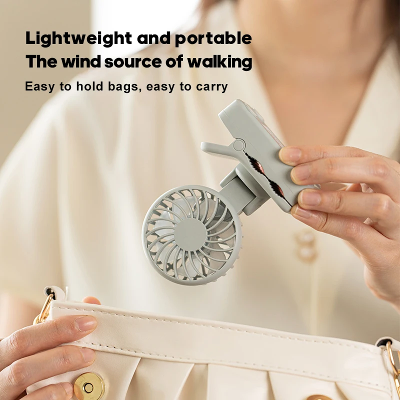 الوافدين الجدد مروحة بمشبك صغير USB 1200mAh مروحة قابلة للشحن زاوية قابل للتعديل حامل صغير مروحة محمولة للأماكن الخارجية الشخصية