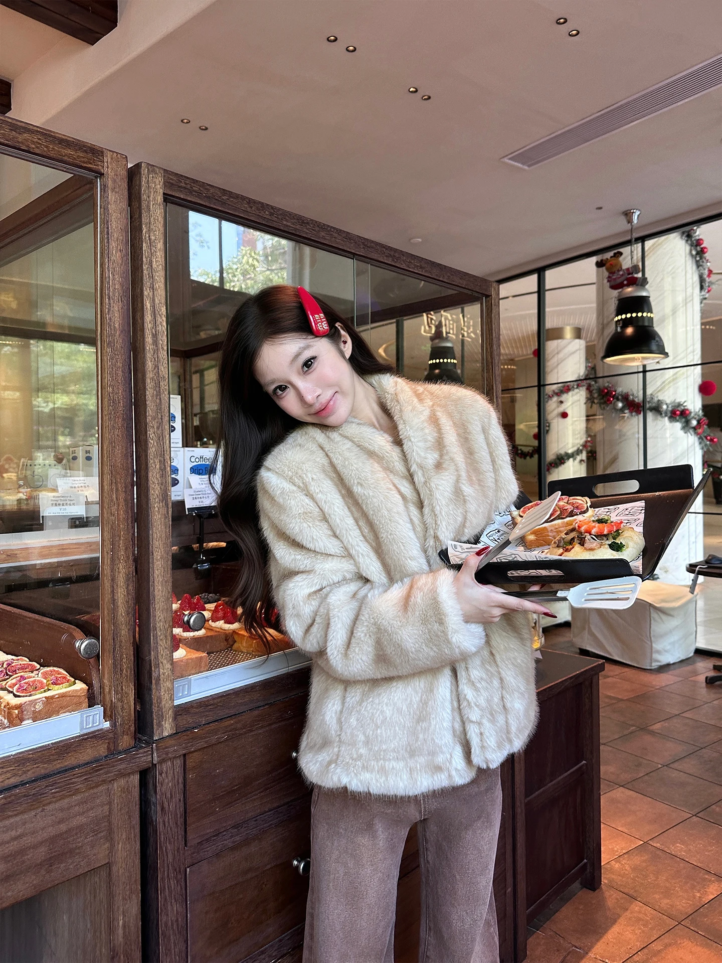 

Экологичное женское зимнее пальто FHEER с воротником-стойкой, свободного кроя, из искусственного меха, мягкое, теплое, стройнящее, модная верхняя одежда