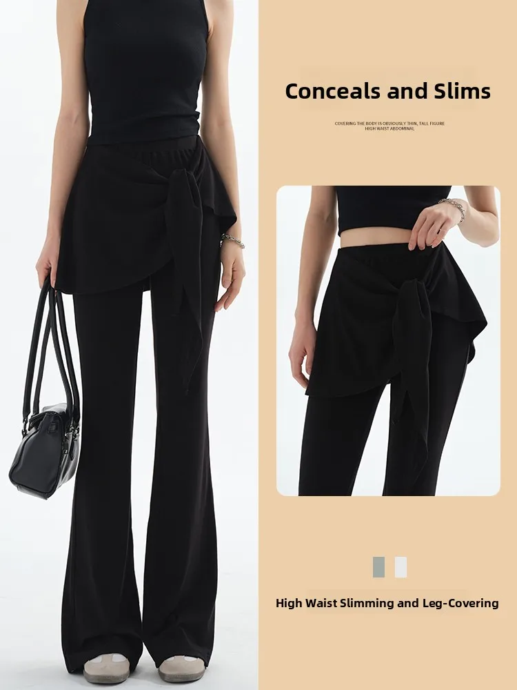 

Брюки для йоги больших размеров, американские повседневные брюки с высокой талией, расклешенные ноги, верхняя одежда с эффектом похудения, женская весенне-осенняя мода