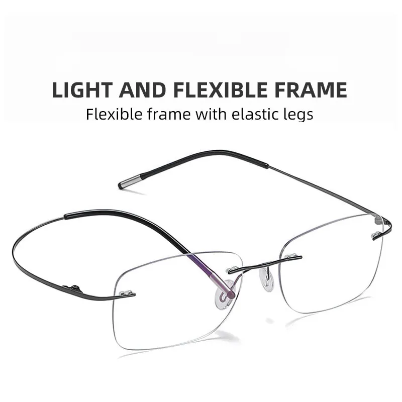 

Fashion Blue Ray Reading Glasses Women Ultralight Rimless Eyewear Men Anti Eyewear Presbyopic Glasses Diopter +1.0 +1.5 to +4.0