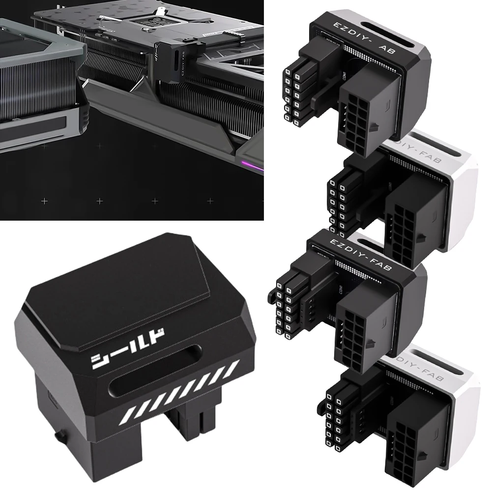 

12VHPWR 180 Degree Angled Adapter 600W 16 Pin GPU Power Connector for 12+4pin RTX 3090Ti 4070Ti 4080 4090