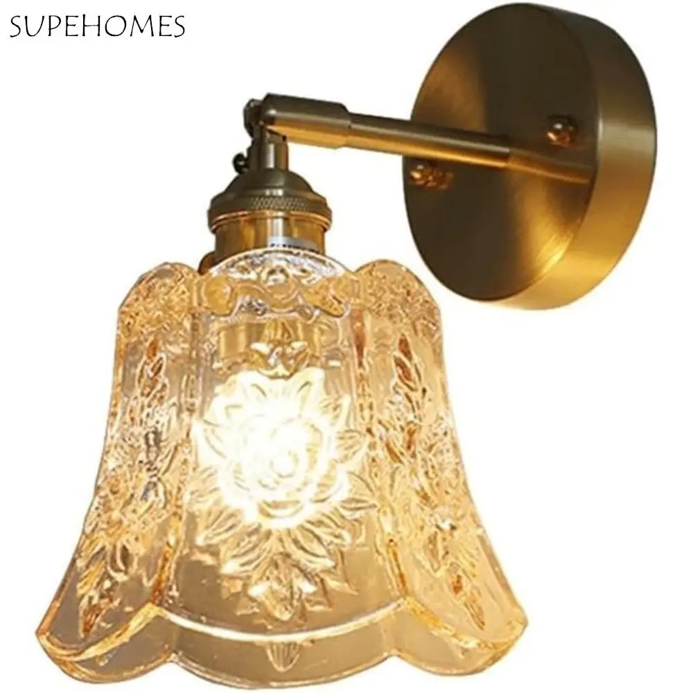 

Цветочный дизайн, светодиодный настенный светильник, зеленое стекло, регулируемое направление, скандинавский настенный светильник из кованого железа, энергосберегающий светильник для зеркала в ванной комнате