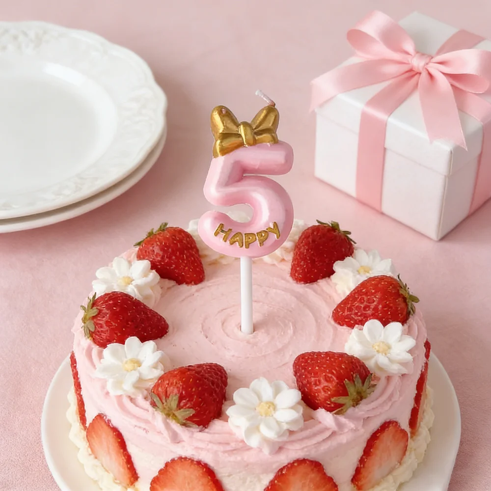 2. Geburtstag Kerzen Tortendekoration Rosa Nummer 0 bis 9 Kerze Mädchen 16. Geburtstag Party Dekoration Jubiläum Partyzubehör
