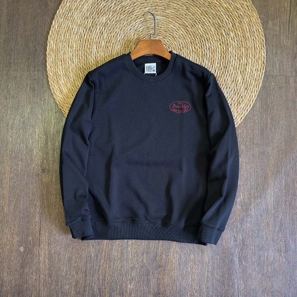 

Autumn men's letter embroidered round neck casual long-sleeved sweatshirt