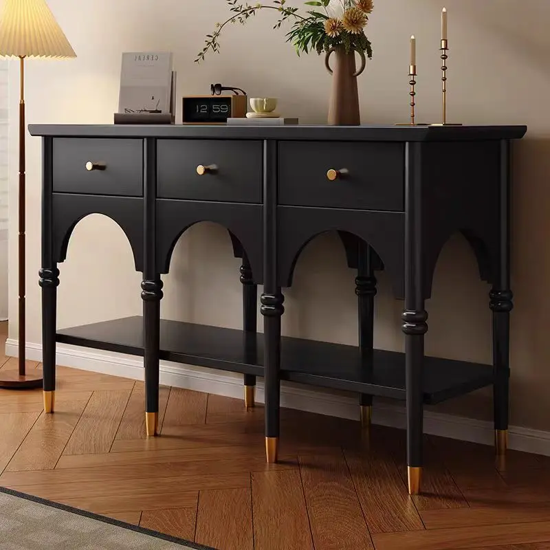 Solid wood vintage style entryway cabinet drawer sideboard storage cabinet shelf modern