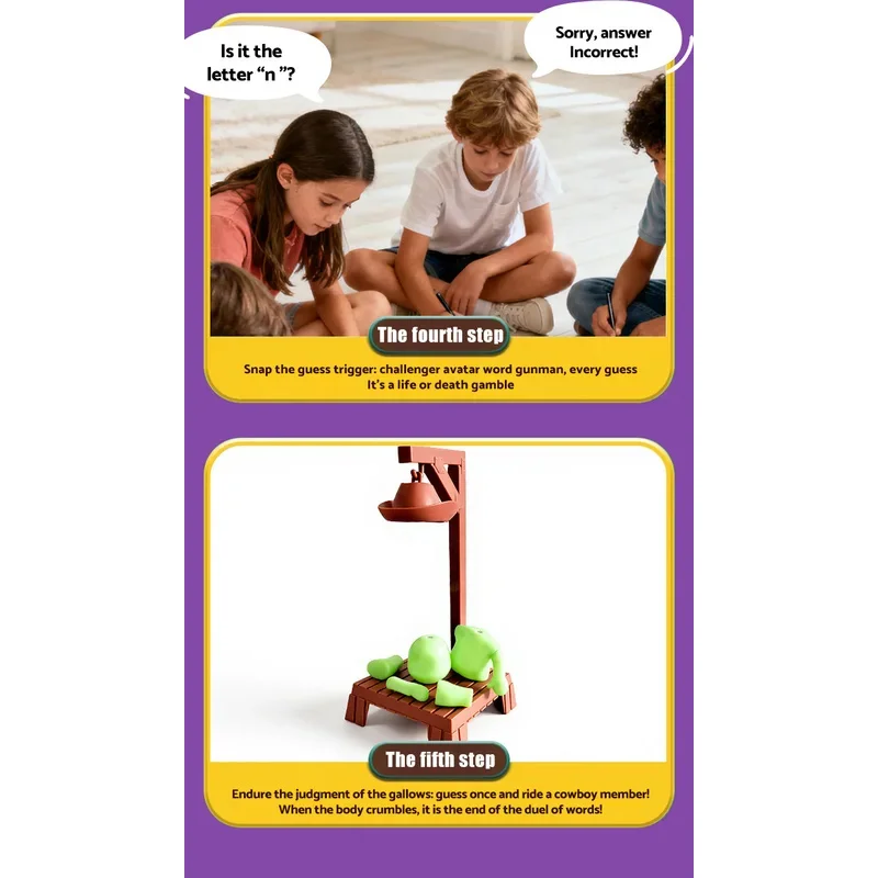 لعبة تخمين الجلاد الغامضة المغناطيسية الجديدة من رعاة البقر، لعبة الكلمات على سطح الطاولة، لعبة الحفلات العائلية، لعبة عيد الميلاد