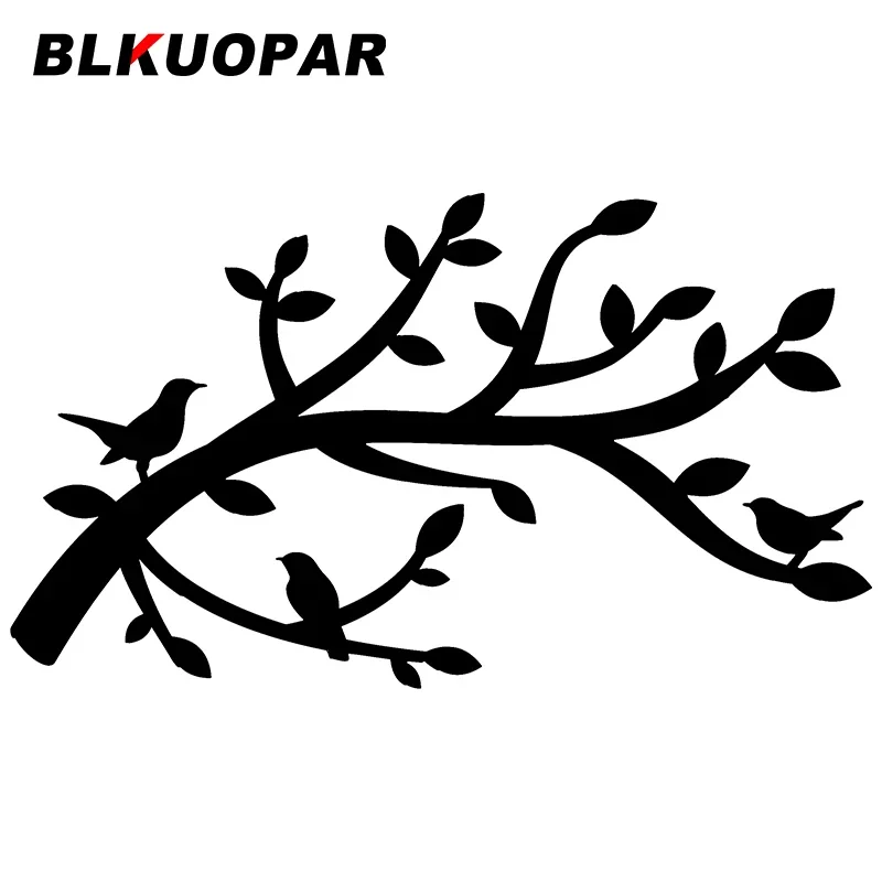 BLKUOPAR Birds on Tree Branches Car Sticker Vinyl Fashion Decal Scratch-Proof Creative Windows Air Conditioner Decor Car Styling