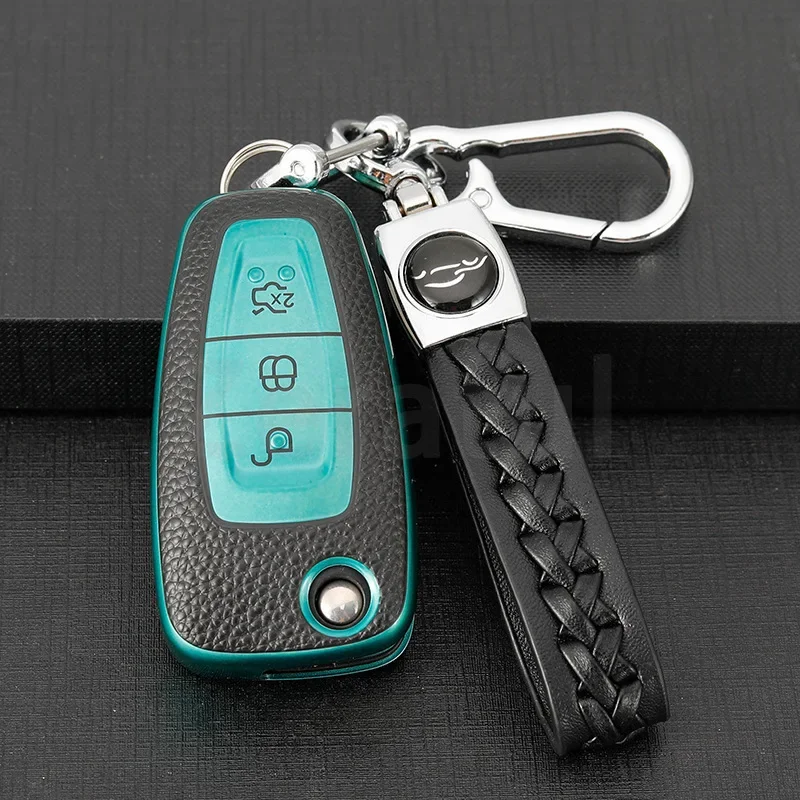 

Wholesale TPU Leather Car Key Case Cover Shell Protect Fob For Ford Focus 3 4 ST Mondeo MK3 MK4 Fiesta Fusion Kuga Ecosport Acce