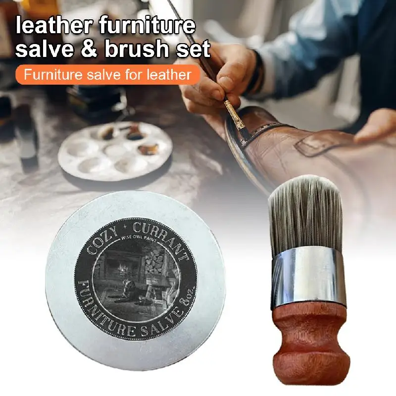 Furniture Salve For Leather, Furniture Salve Leather/Wood Salve With Boar Bristle Brush, Furniture Salve Brush Bundle