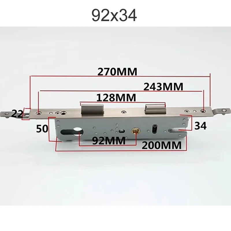 Aluminum alloy door lock body Multi-point lock body margin 8534 8530 9230 9234 lift handle lock it for 32mm lock cylinder