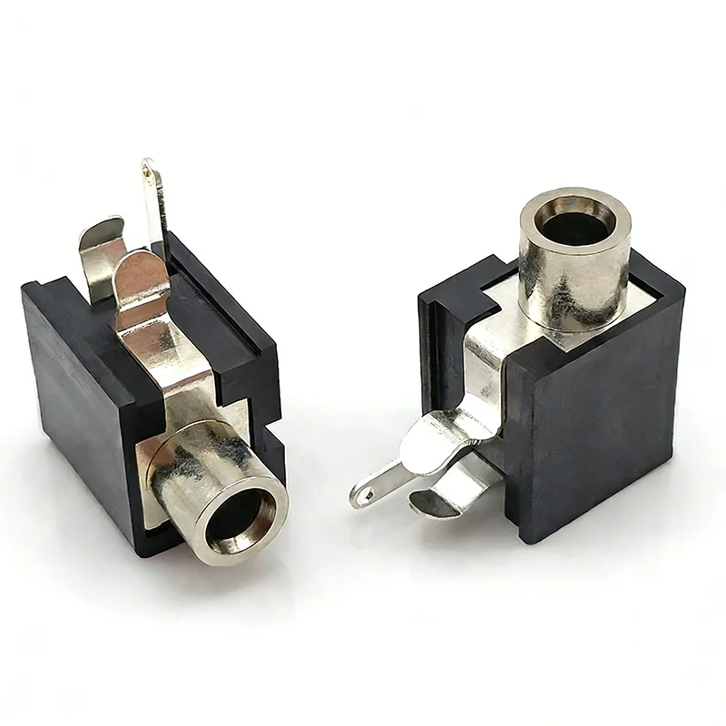 3.5mm headphone socket PJ-303 - Metal copper tip optical port single-channel horizontal tripod connector