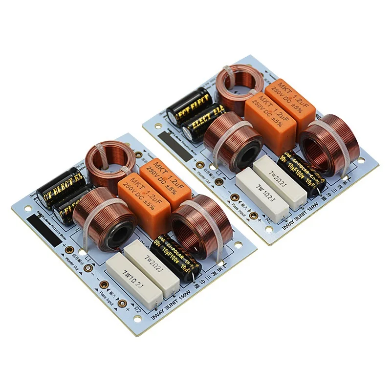 New 2Pcs Bass Midrange Treble 3Way Crossover Audio Board Speaker Frequency Divider Crossover Filters For KASUN Home Theater