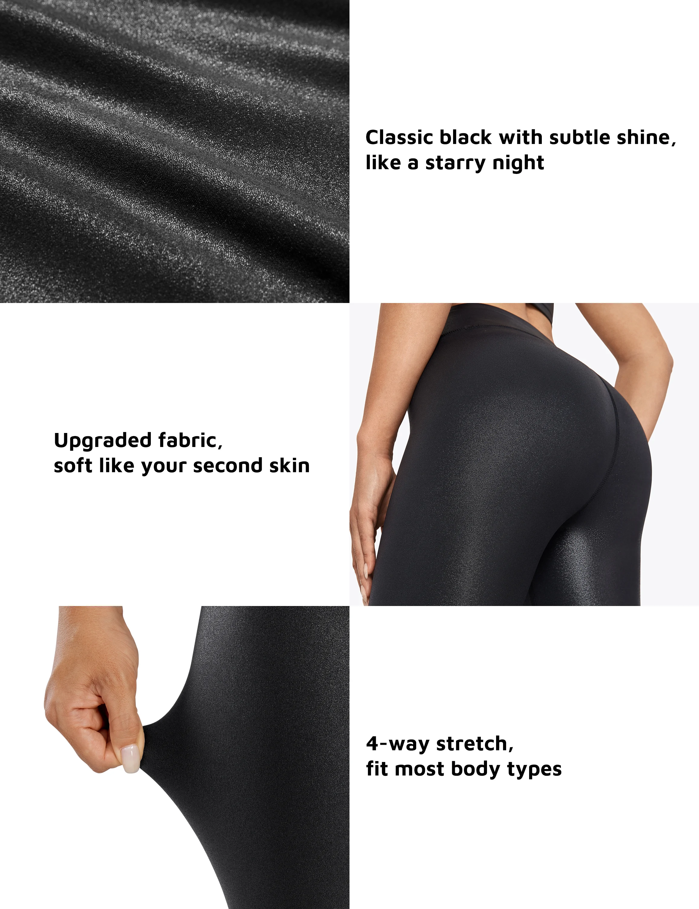 Faux Leather Leggings for Women Mermaid Shiny Workout High Waisted Tummy Control Winter Metallic 80s Yoga Pants 25\