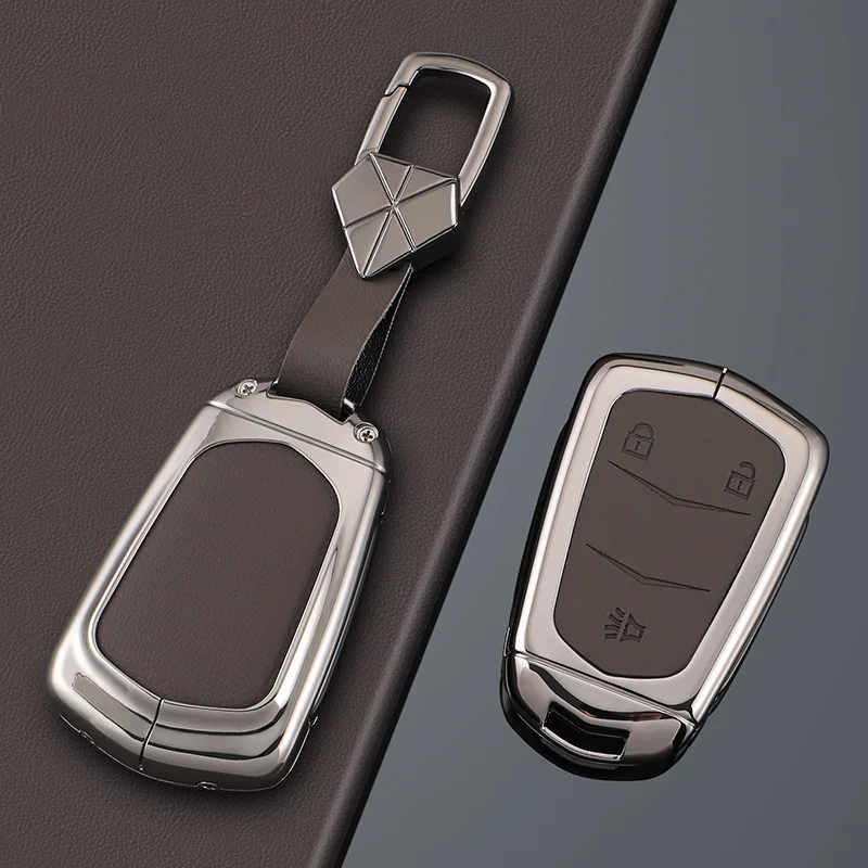 3 4 5 أزرار سبائك الزنك الجلود حافظة مفاتيح السيارة لكاديلاك ATS CT6 CTS DTS XT5 ESV SRX STS XTS ELR إسكاليد اكسسوارات #6