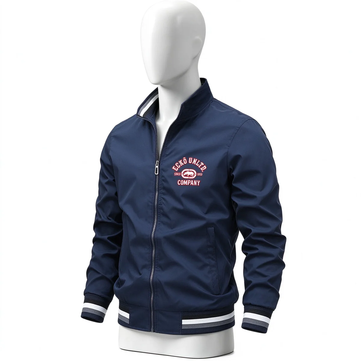 Fashion Men Hip Hop Streetwear Bomber Jacket Ecko Unltd Rhino Multi Print Stand Collar Zip Up Windbreaker Sports Casual Outerwea
