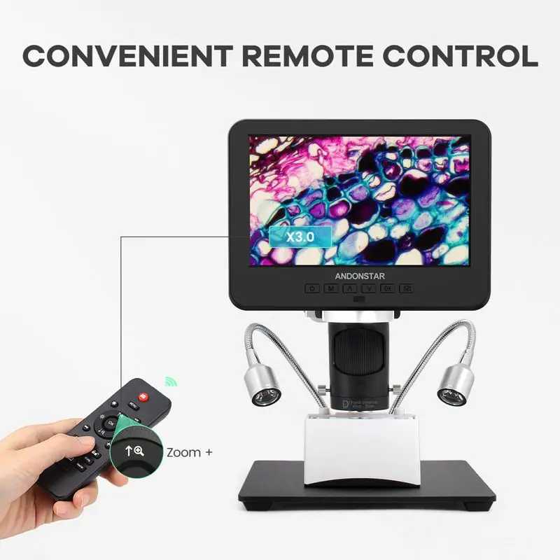 Imagem -05 - Microscópio Digital Hdmi Ajustar Lentes Lupa para Solda Pcb Plantas Coin Reparação de Relógio Controle Remoto 2000x Polegada 2160p