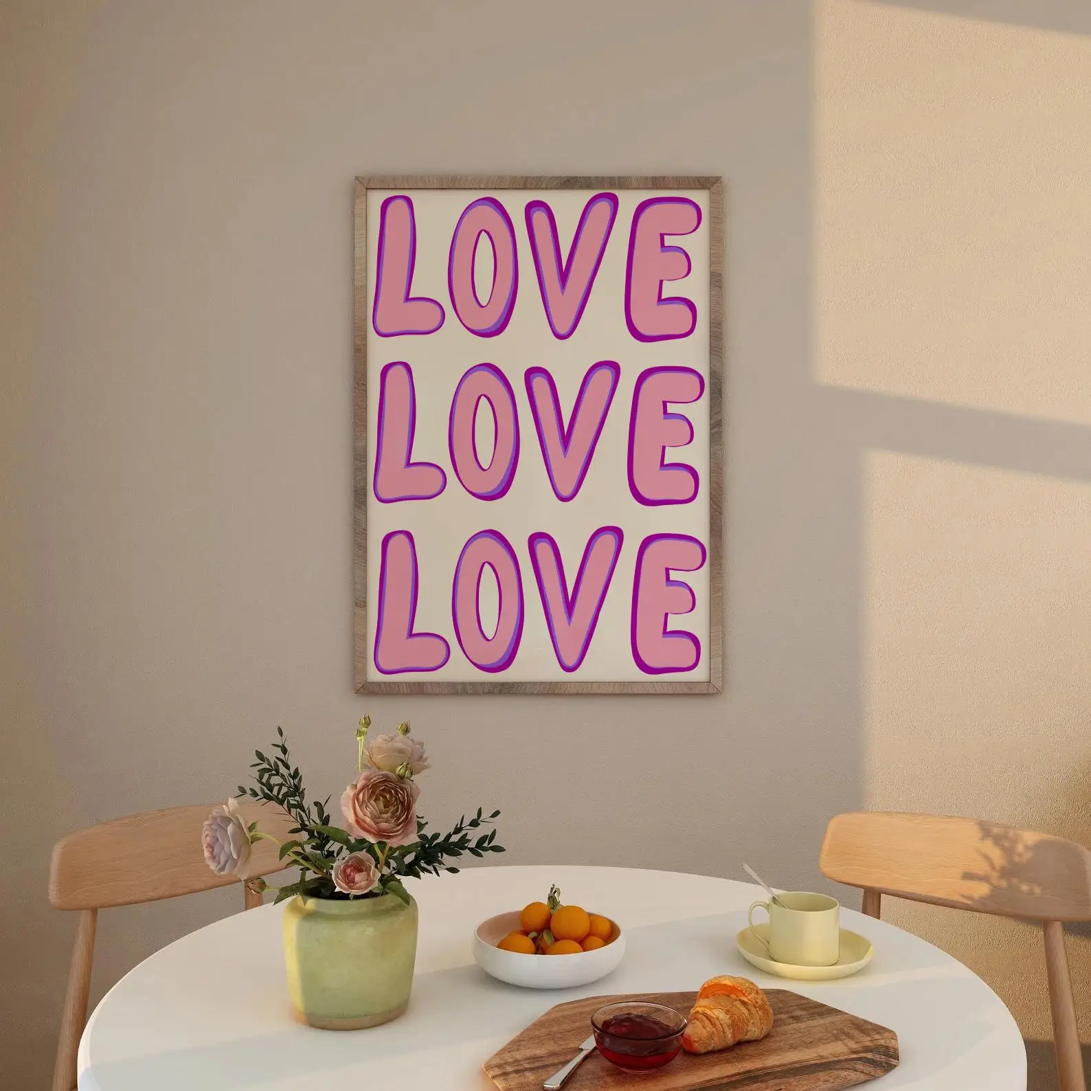 الحد الأدنى ملهمة الجدار ملصق فني الحب الملون ملهمة يقتبس كلمات القلب جدار الفن أنيق ديكور المنزل غرفة النوم