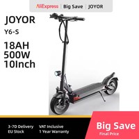 JOYOR Y6-S Adult Electric Scooter 500W Motor 48V 18Ah Battery 25km/h Speed 60km Range 10'' Tires Foldable E-Scooter
