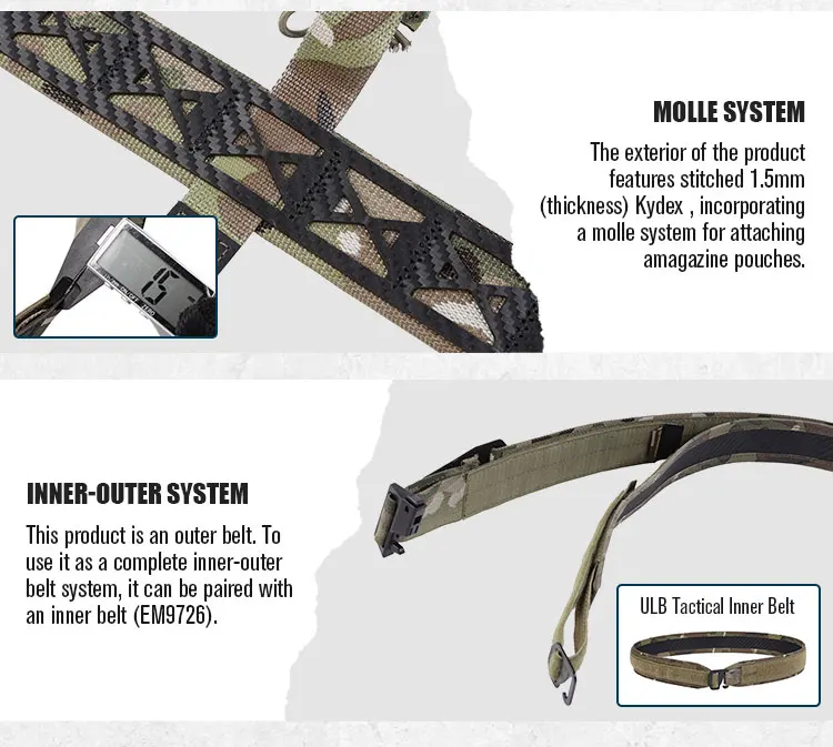 Emersongear ULB Ultraleichte Tragegurte Jagd-Innen-Außen-Taillengurt Schnellverschluss-Hüftgurt Wandern Camping Airsoft EM9775 – Detail 7