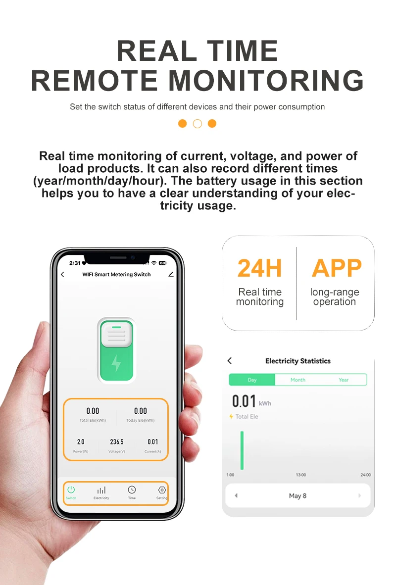 Tuya WIFI Smart Circuit Breaker 1P + N Überspannung/Strom/Power Protector Unter Spannung Schutz Stimme fernbedienung Schalter – Detail 5