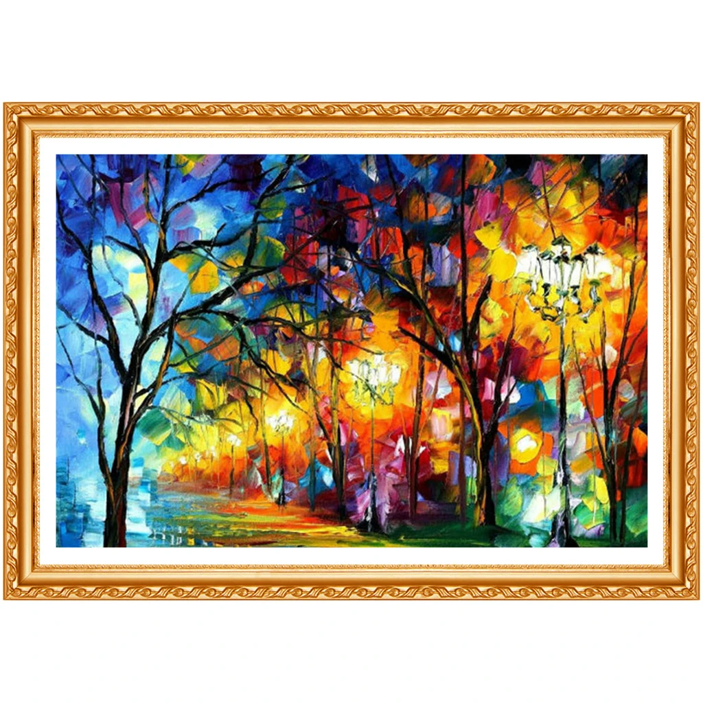 NEW 3D Diamond Painting Cross Stitch Tree Painting Crystal Needlework Diamond Embroidery Landscape Full Diamond Decorative BJ537