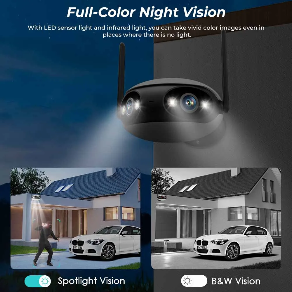 BESDER 8MP Wifi Camera 4K 180 Panoramic Outdoor Camera 2 Way Audio Wireless CCTV IP Camera IR Version Home Surveillance Camera