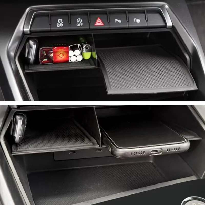LHD!! For Audi A3 8Y 2020 2021 2022 2023 Front Middle Central Console Armrest Glove Storage Box Tray Container Organizer