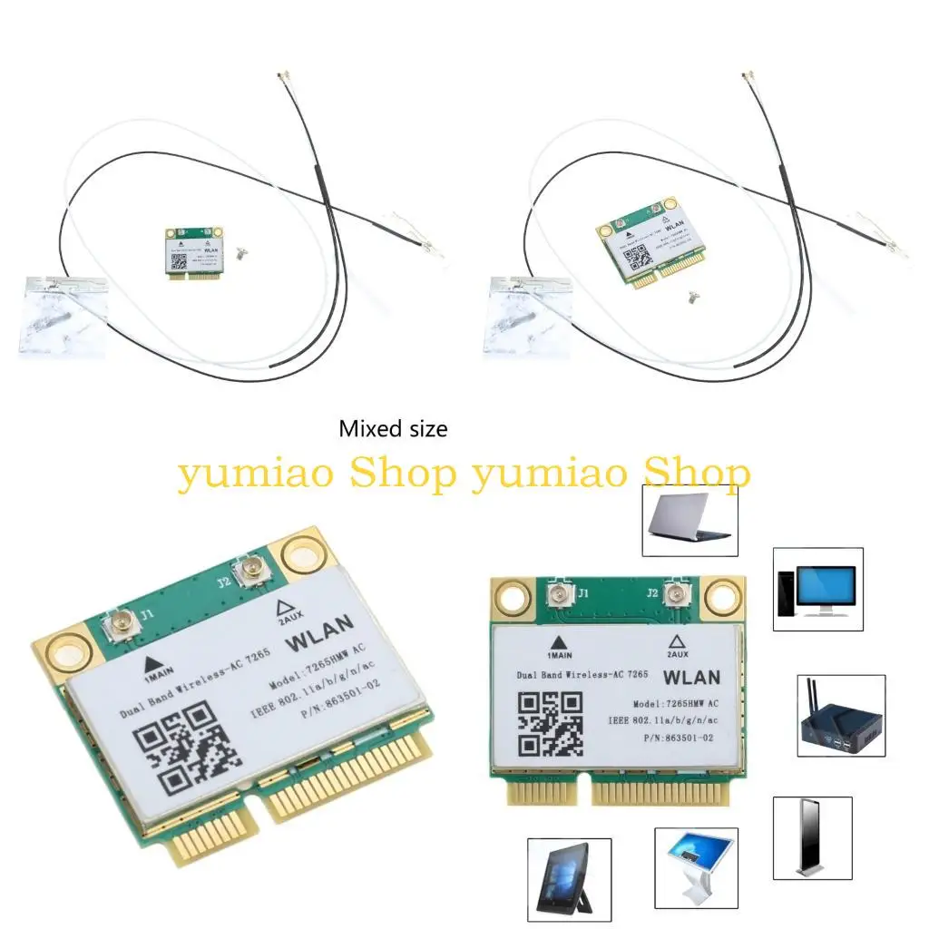587B Dual Band 1200Mbps Wireless Card AC7265 Bluetooth-compatible 4.2 Notebook Wifi