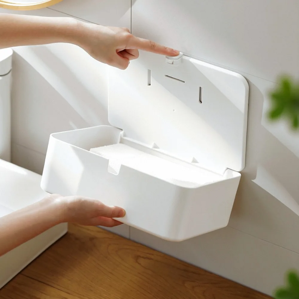 ABS Wall Mounted Hand Tissue Holder Punch Free Paper Dispenser For LEYIX Bathroom Commercial Restroom Kitchen Supply