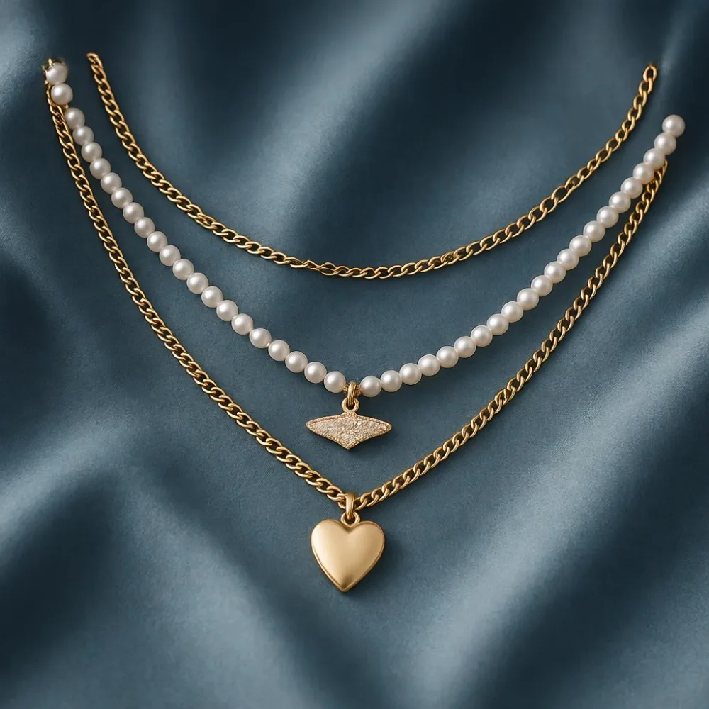 

Многослойные ожерелья из 14-каратного золота для женщин, изящные, с подвесками, цепочка-чокер