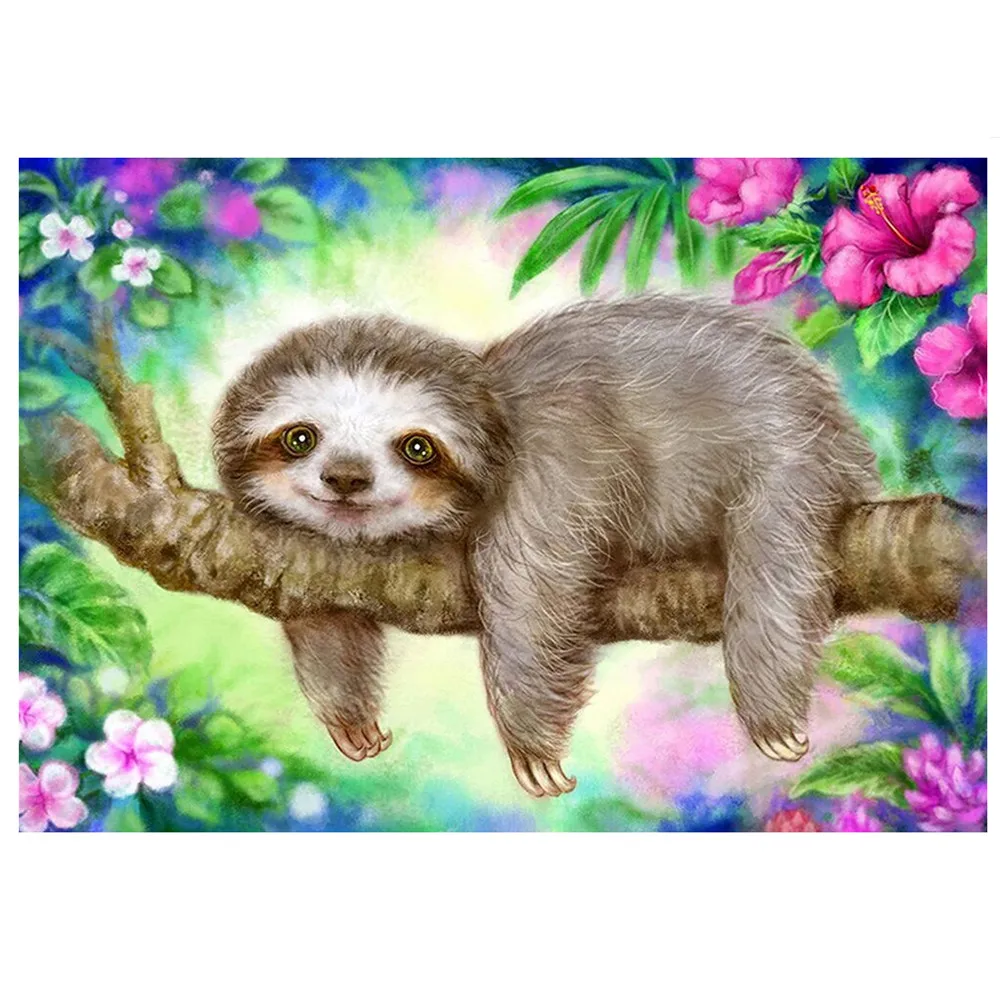 Cute Sloth Diamond Painting Animal Rhinestone Embroidery Crystal Painting Mosaic Cross Stitch for Living Room Wall Art