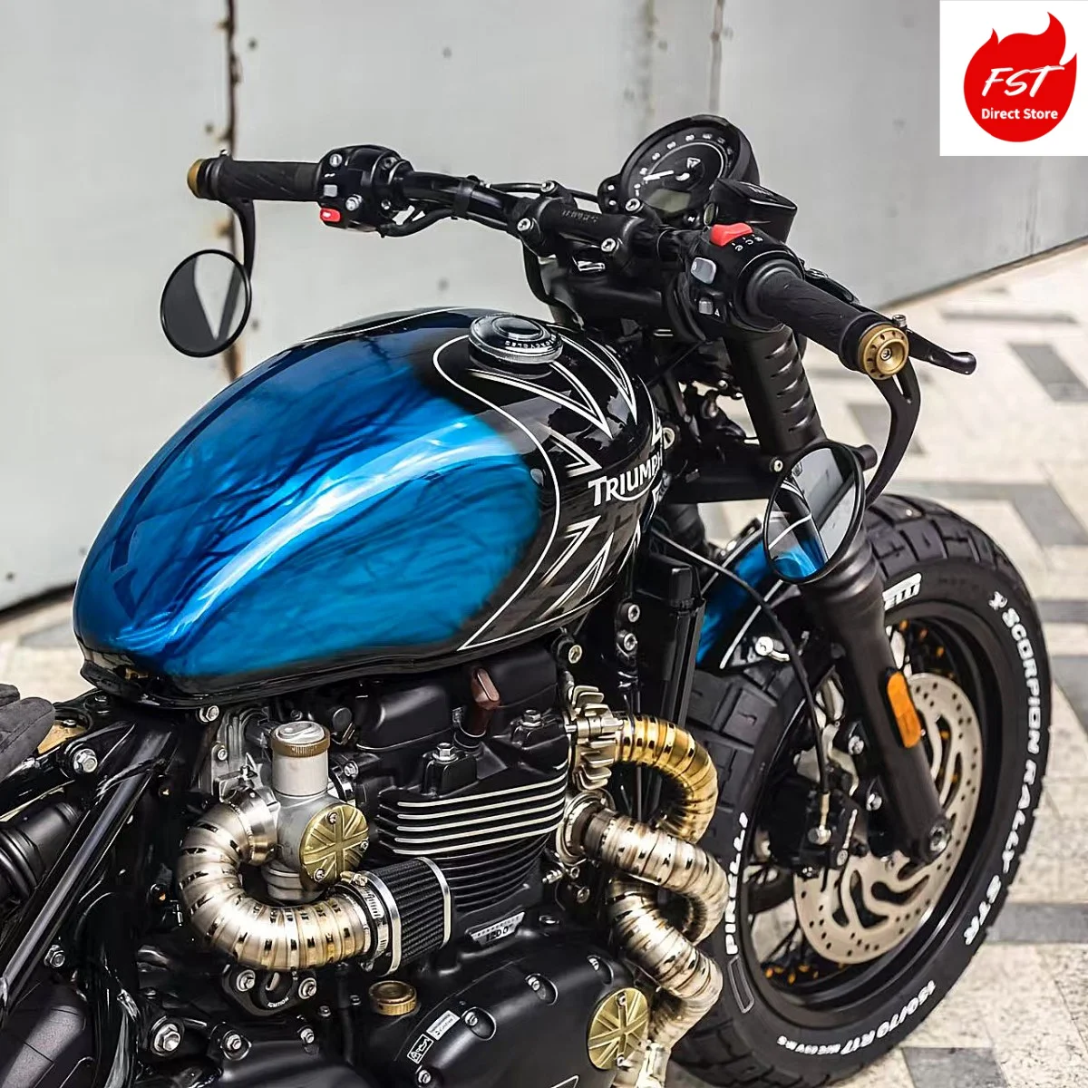 For Bobber Titanium Exhaust Full System Twisted Enhanced Flow for Improved Horsepower And Throttle Response